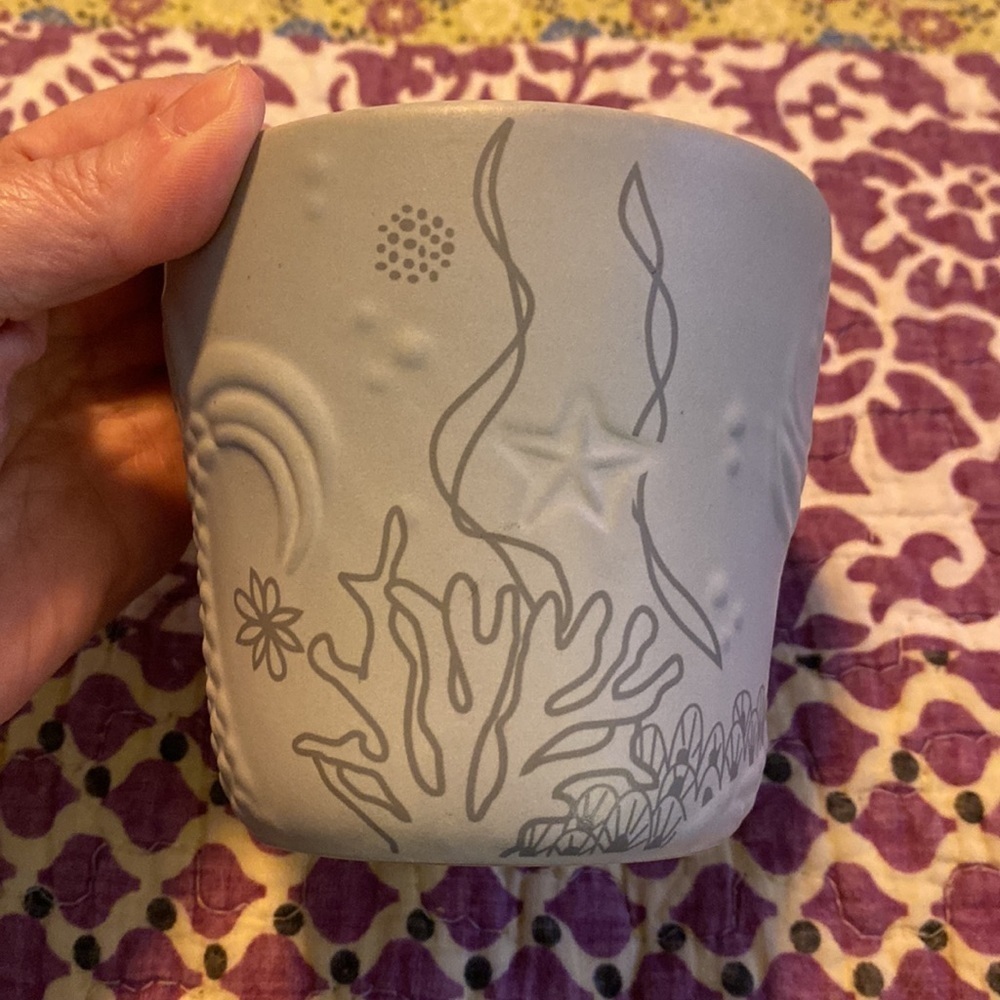 Starbucks mermaid tail 3D design flat gray finish with a shape handle. H108 - Picture 3 of 6